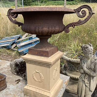 Victorian Cast Iron Trophy Urns