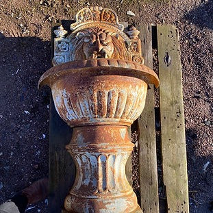 Cast iron Victorian wall water fountain