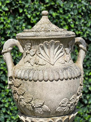 Pair of Vicorian Stone Jardinières with Lids