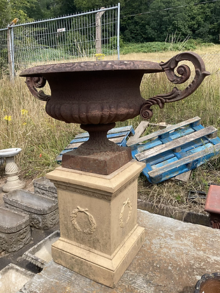 Victorian Cast Iron Trophy Urns